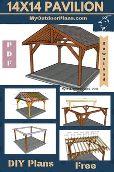 the instructions for how to build an outdoor pavilion