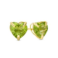 Make her August birthday all the more special with these sweet and petite gemstone solitaire stud earrings. Fashioned in 10K gold, each earring glistens with a 6.0mm heart-shaped spring-green peridot. A lovely choice she’ll want to wear often, these dazzling post earrings are buffed to a brilliant luster and secure comfortably with friction backs. Zales Zales, August Birthday, Peridot Stone, Solitaire Studs, Green Peridot, Stone Heart, Green Stone, Earring Backs, Christmas Sale