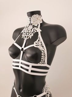 White Harness Outfit, White Harness, Harness Outfit, Harness Fashion, Harness Bra, Lingerie Outfits, Wedding Lingerie, Mode Inspo, Character Outfits