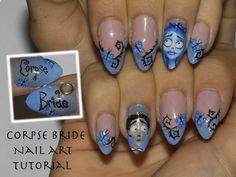 Corpse Bride Halloween, Bride Halloween, Disney Acrylic Nails