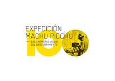 an advertisement with the words expo machu picoul in yellow and black on a white background