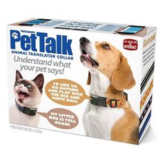 a box of pet talk for dogs and cats