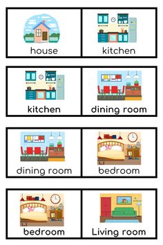 the words in this worksheet are english and have pictures of houses, beds, and