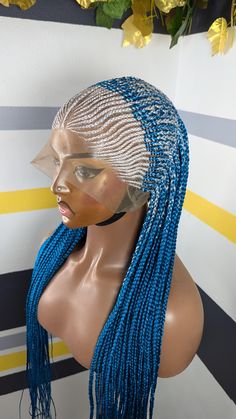 Sade two color fulani braided Wig with full lace, ready to wear ,available in different colours by HairDepott on Etsy Hair Edges, Kanekalon Braiding Hair, Braided Wigs, Fulani Braids, Braided Wig, Braids Wig, Hair Elastics, Time Saving, Different Colours