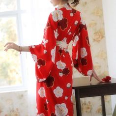 Materail: polyesterColor:redSize: one sizeDress length 115cm . bust 116cm . sleeve length 35cm . shoulder length 55cmDress length 45.28" . bust 45.67" . sleeve length 13.78" . shoulder length 21.65" Fitted Red Long Sleeve Kimono, Red Long Sleeve Robe For Summer, Red Long Sleeve Summer Robe, Long Red Summer Robe, Red Fitted Long Sleeve Robe, Red Long Sleeve Kimono For Spring, Fitted Red Summer Kimono, Fitted Red Kimono For Spring, Red Long Sleeve Kimono With Floral Print