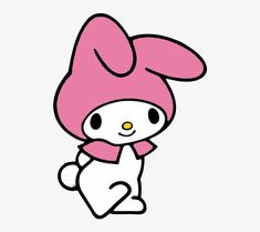 an image of a cartoon character with pink hair and a bunny ears on it's head