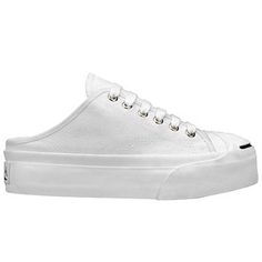 a white sneaker with laces on the side