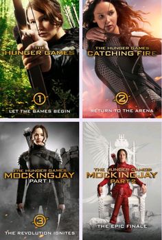 four movie posters for the upcoming series, mocking jay part 1 - 3 / 4