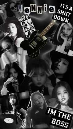 an advertisement for the album i'm the boss, featuring images of women with guitars and