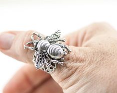 Queen BEE ring, Silver or Bronze. Adjustable Size 4 4.5 5 5.5 6 6.5 7 7.5 8 8.5 9 9.5 10 10.5 11.5 1 Honey Bee Jewelry, Bee Ring, Bee Jewelry, How To Clean Metal, Filigree Ring, White Gift Boxes, Queen Bees, Honey Bee, Metal Rings