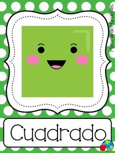 a green and white polka dot frame with the word cuadrado in it