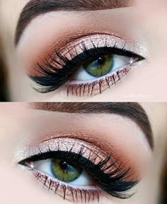 Make Up Mata, Koleksi Makeup, Neutral Eye Makeup, Wedding Hairstyles And Makeup, Pretty Eye Makeup, Makeup Looks For Green Eyes, Orange Makeup