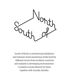 the north south logo is shown in black and white