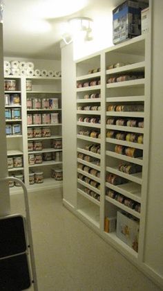 an empty pantry with shelves full of food