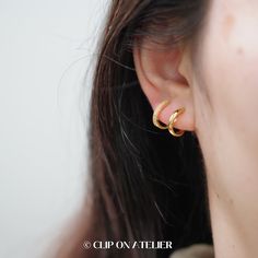 Clip on Earrings Minimalist Gold Double Hoop Bands Rhinestones, Non Pierced Ears, Pain Free Clip Coil, Minimal/classy/chic/minimalism Huggie - Etsy Classy Ear Piercings Chic, Clip On Hoop Earrings, Minimal Chic, Earrings Minimalist, Classy Chic, Pain Free, Pierced Ears, Minimalist Earrings, Gold Hoop Earrings