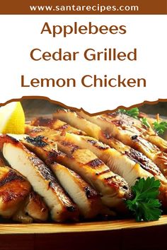 grilled lemon chicken with apples and celery garnish on the side