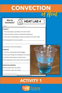 a blue liquid in a glass with the words heat lab on it and an image of a