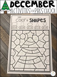 a printable christmas activity for kids to color and cut shapes with the word shape on it