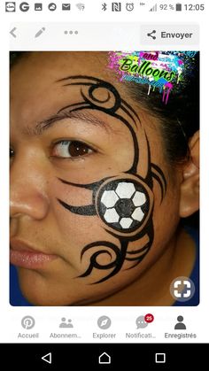 Soccer Face Paint, Peacock Face Painting, Adult Face Painting, Cheek Art, Balloon Painting, Face Painting Easy