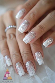 Dream Wedding Nails, Classic Nail Designs, Wedding Nail Designs, Flare Nails, Wedding Day Nails, Silk Wrap Nails, Bridal Nails Designs, Wedding Nails French, White And Silver Nails