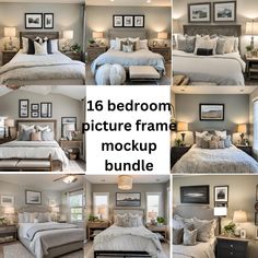 a collage of pictures showing different types of bedroom furniture