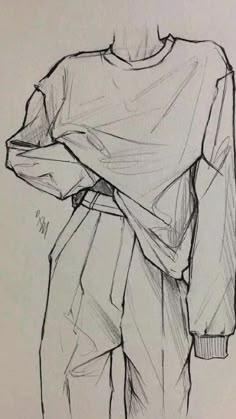 a drawing of a man with his hands on his hipster's back, wearing a shirt and pants