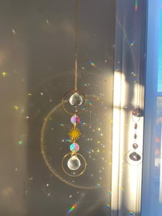 Aura Rainbow, Boho Window, Rainbow Car, Window Hanger, Dreamy Room, Crystal Prisms, Dream Room Inspiration, Cute Room Decor, Gold Crystal