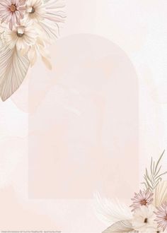 a pink and white floral background with an empty space in the center for text or photos