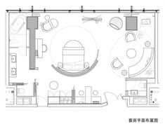 an office floor plan with furniture in it