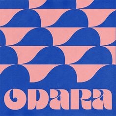 an advertisement for opara, with pink and blue waves on the front in bold font