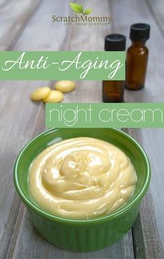 Anti-Aging Night Cream DIY Recipe (easy and effective with some super powerful secret ingredients)!- Scratch Mommy Diy Night Cream Anti Aging, Săpunuri Handmade, Anti Aging Night Cream, Diy Skin Care Recipes, Homemade Diy, Skin Care Recipes