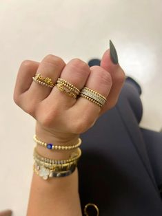 Gold Filled Stacking Ring Stretch Ring Gold Midi Ring - Etsy Quotes To Self, Midi Rings Gold, Jewelry Stacking, Rings Dainty, Beaded Ball, Stretch Ring, Chunky Ring, Beaded Ring, Gold Rings Jewelry