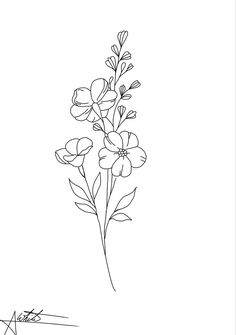 a line drawing of flowers on a white background