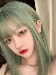 Green Hair Girl, Mint Hair