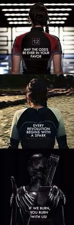 the back of a man's shirt with words on it and an arrow in his chest