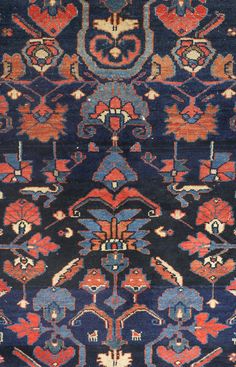 This Persian rug originates from the Hamadan region, renowned for its rich history in carpet weaving. The rug, crafted circa 1920, exemplifies the tribal style characteristic of Hamadan designs, known for their angular geometric patterns and symmetrical motifs. The rug’s primary construction material is wool woven onto a cotton foundation, employing the symmetric Ghiordes or Turkish knot technique. This method is significant for its durability and contributes to the rug’s robust texture. The cra Angel Wings Drawing, Persian Kilim, Carpet Weaving, Wings Drawing, Persian Carpets, Persian Motifs, Turkish Design, Persian Art, Navy Blue Background