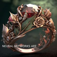 Generative Kunst, Fantasy Jewelry Magic, Bijoux Art Nouveau, Neural Network, Magical Jewelry, Ringe Gold, Golden Ring, Coral And Gold, Fancy Jewelry