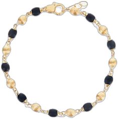 Elegant Black Jewelry With Gold Beads, Black Bracelet With Gold Beads, Elegant Black Adjustable Gold Bracelet, Elegant Adjustable Black Gold Bracelet, Black Adjustable Elegant Gold Bracelet, Elegant Black Rosary Bracelet, Black Bracelets With Spacer Beads, Yellow Gold Bracelets With Black Beads As Gift, Yellow Gold Bracelets With Black Beads For Gift