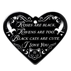 a black heart with white writing on it