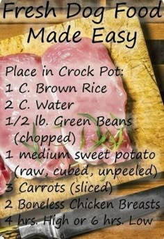 the recipe for fresh dog food made easy