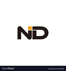 the letter nd is made up of two letters and has an orange stripe on it