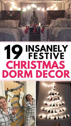 Xmas Dorm Decorations, Dorm Holiday Decorations, Christmas Decor Ideas For Dorm Room, Christmas Decor For Dorm Room, Dorm Christmas Decor College, College Dorm Room Christmas Decorations, Hotel Room Christmas Decor, Christmas Decor Dorm Room, Teen Room Christmas Decor