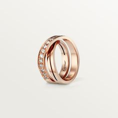 Cartier - Etincelle de Cartier ring - Ring Woman Pink gold/Diamond - Etincelle de Cartier ring, 18K rose gold, set with 17 brilliant-cut diamonds totaling 0.48 carats. Cartier Wedding Rings, Cartier Earrings, Cartier Necklace, Cartier Jewelry, Luxury Rings, Ring Rose Gold, Jewelry Rings Diamond, Pink Ring, Cartier Ring