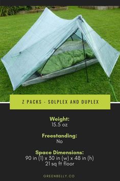 an image of a tent set up in the grass with instructions for how to use it