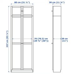 the measurements for a tall cabinet