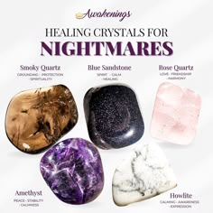 Nightmare Crystal Kit - Etsy Energy Stones Crystal Healing, Crystals Meanings, Best Healing Crystals, Crystal Healing Chart, Crystals Healing Properties, Spiritual Crystals, Witchy Things, Crystal Healing Stones, Crystal Magic