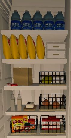 an open refrigerator filled with lots of food and drink bottles in it's shelves