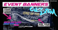 Custom Event Banners 
- Got a Design? we can print it!
- Need a Design? we can make it!
#GetYourSWAGon!
contact us directly info@ECSWAG.com or send a message

Contact us for all your Banner needs!
www.RCSWAG.com #SWAG #GetYourSWAGon #RCSWAG #racing #Sponsor #DesignMatters #Banners #Custom #Sponsored Event Logo, Event Banner, Hobby Shop, She Sheds, Logo Banners, Custom Banners, Color Design