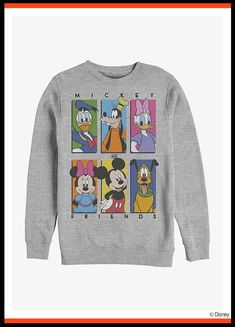 Disney Mickey Mouse And Friends Classic Six Crew Sweatshirt Friends Sweatshirt, Mens Crewneck Sweatshirt, Friends Characters, Disney Men, Mickey Mouse And Friends, Disney Outfits, Mickey And Friends, Crew Sweatshirts, Pullover Men