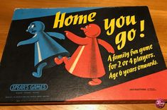 an old board game called home you go with two cartoon characters on the front cover